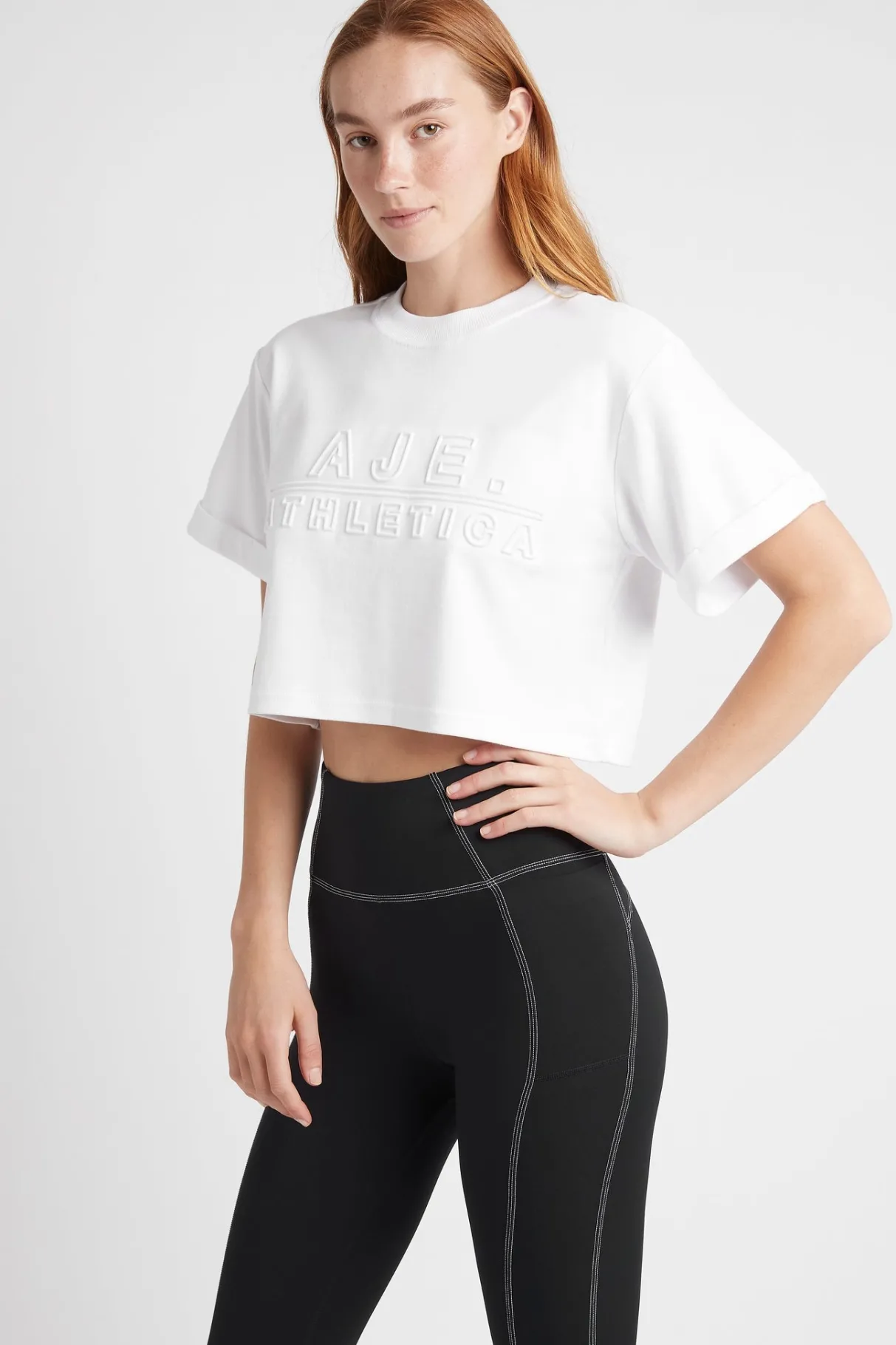 cropped_embossed_classic_logo_tshirt__2.webp Hot Aje ATHLETICA Cropped Embossed Classic Logo T-Shirt 105 White