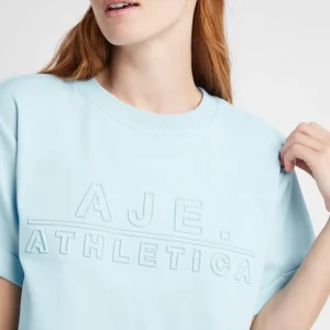 Hot Aje ATHLETICA Cropped Embossed Classic Logo T-Shirt 105 Ice Blue