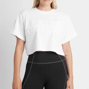 Hot Aje ATHLETICA Cropped Embossed Classic Logo T-Shirt 105 White