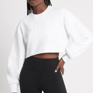 Best Sale Aje ATHLETICA Cropped Embossed Logo Crew Jumper 413 White