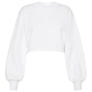 Best Sale Aje ATHLETICA Cropped Embossed Logo Crew Jumper 413 White
