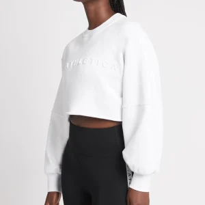 Best Sale Aje ATHLETICA Cropped Embossed Logo Crew Jumper 413 White