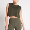 Best Aje ATHLETICA Cropped Embossed Signature Logo Tank 112 Forest Green