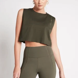 Best Aje ATHLETICA Cropped Embossed Signature Logo Tank 112 Forest Green