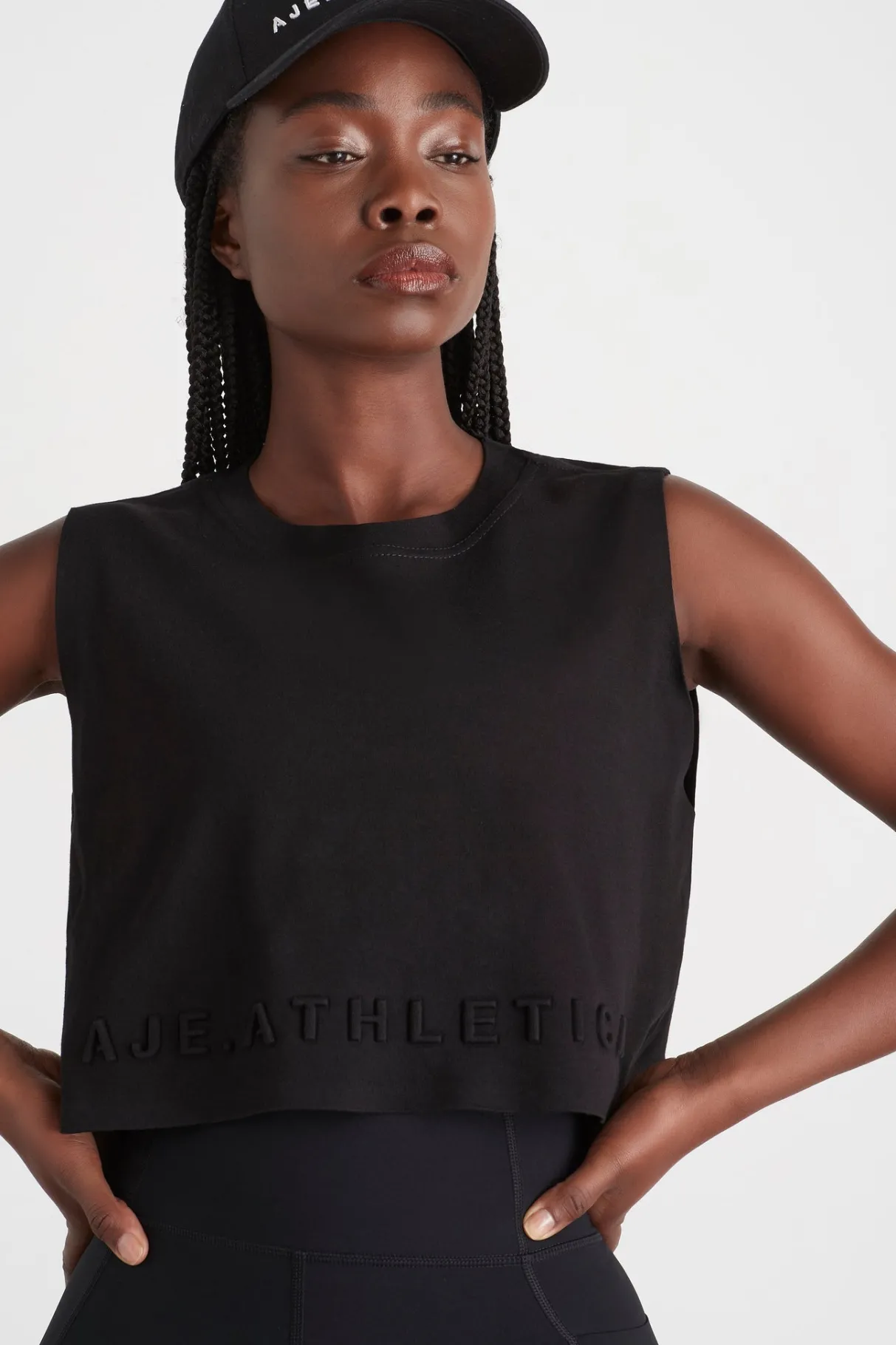 cropped_embossed_signature_logo_tank__0.webp Cheap Aje ATHLETICA Cropped Embossed Signature Logo Tank 106 Black