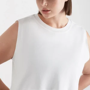 Shop Aje ATHLETICA Cropped Embossed Signature Logo Tank 106 White