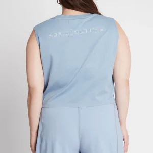 Cheap Aje ATHLETICA Cropped Embossed Signature Logo Tank 112 Steel Blue