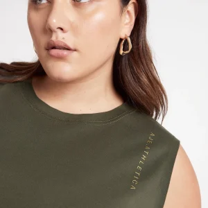 Best Aje ATHLETICA Cropped Embossed Signature Logo Tank 112 Forest Green