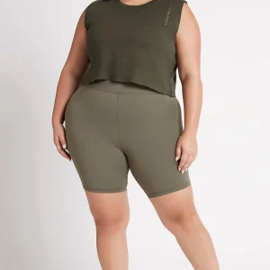 Best Aje ATHLETICA Cropped Embossed Signature Logo Tank 112 Forest Green