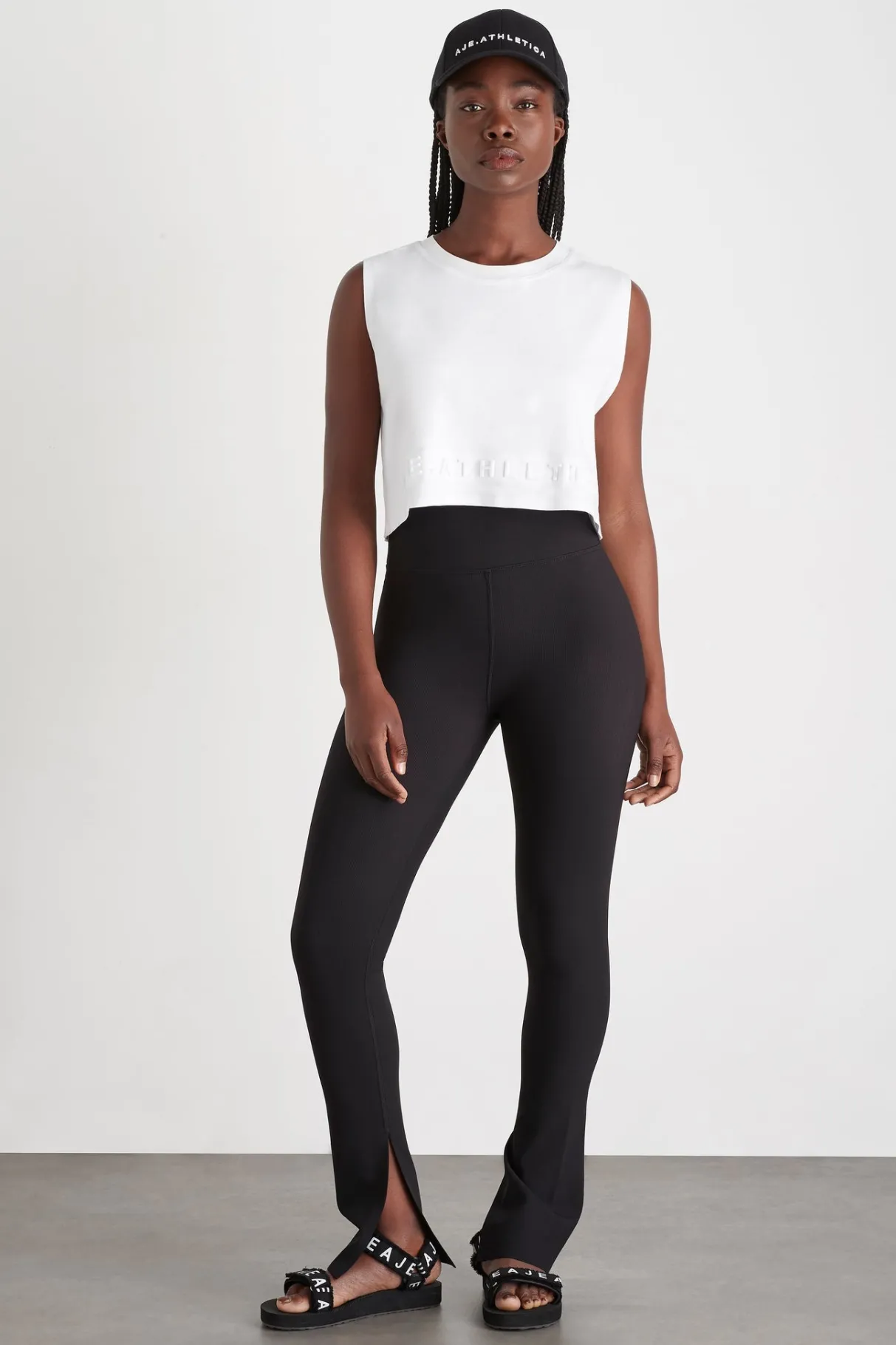 cropped_embossed_signature_logo_tank__2-3.webp Shop Aje ATHLETICA Cropped Embossed Signature Logo Tank 106 White