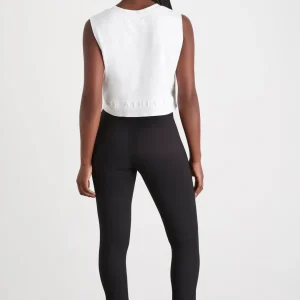 Shop Aje ATHLETICA Cropped Embossed Signature Logo Tank 106 White