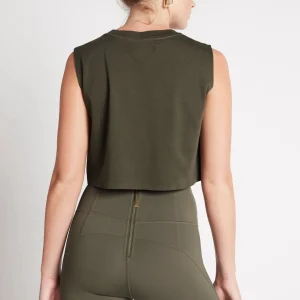 Best Aje ATHLETICA Cropped Embossed Signature Logo Tank 112 Forest Green
