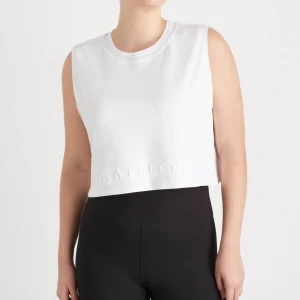 Shop Aje ATHLETICA Cropped Embossed Signature Logo Tank 106 White