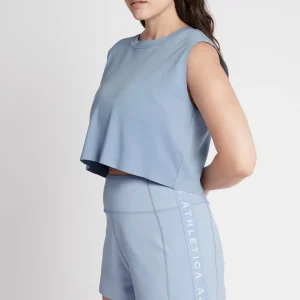 Cheap Aje ATHLETICA Cropped Embossed Signature Logo Tank 112 Steel Blue