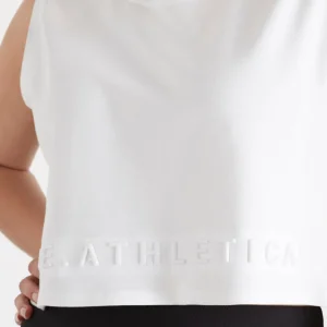 Shop Aje ATHLETICA Cropped Embossed Signature Logo Tank 106 White