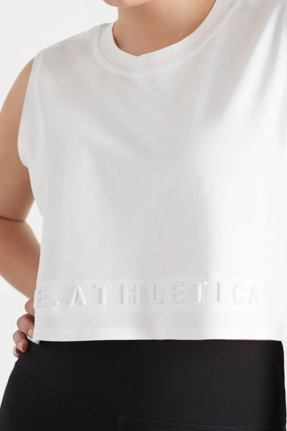 cropped_embossed_signature_logo_tank__7-3.webp Shop Aje ATHLETICA Cropped Embossed Signature Logo Tank 106 White