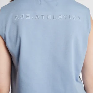 Cheap Aje ATHLETICA Cropped Embossed Signature Logo Tank 112 Steel Blue