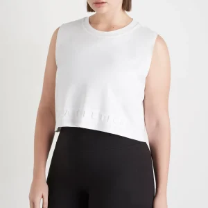 Shop Aje ATHLETICA Cropped Embossed Signature Logo Tank 106 White
