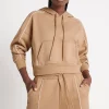 Cheap Aje ATHLETICA Cropped Essential Contrast Piping Hoodie 405 Beige/Light Ivory