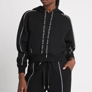 Cheap Aje ATHLETICA Cropped Essential Contrast Piping Hoodie 405 Black/White