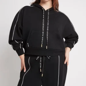 Cheap Aje ATHLETICA Cropped Essential Contrast Piping Hoodie 405 Black/White