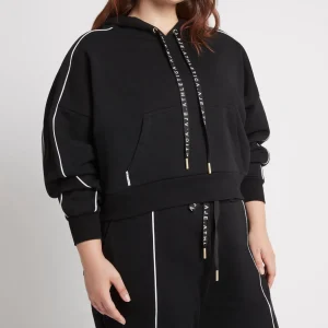 Cheap Aje ATHLETICA Cropped Essential Contrast Piping Hoodie 405 Black/White
