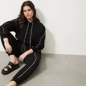 Cheap Aje ATHLETICA Cropped Essential Contrast Piping Hoodie 405 Black/White