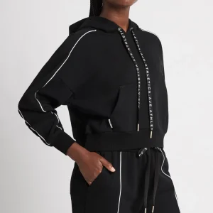 Cheap Aje ATHLETICA Cropped Essential Contrast Piping Hoodie 405 Black/White