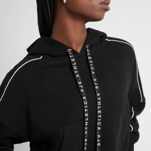 Cheap Aje ATHLETICA Cropped Essential Contrast Piping Hoodie 405 Black/White