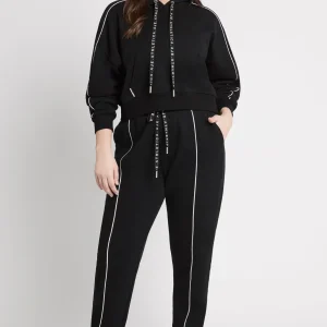 Cheap Aje ATHLETICA Cropped Essential Contrast Piping Hoodie 405 Black/White