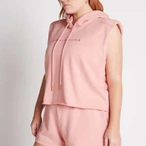 Clearance Aje ATHLETICA Cropped Established Short Sleeve Hoodie 402 Rose Quartz