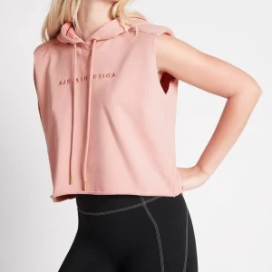 Clearance Aje ATHLETICA Cropped Established Short Sleeve Hoodie 402 Rose Quartz