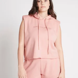 Clearance Aje ATHLETICA Cropped Established Short Sleeve Hoodie 402 Rose Quartz