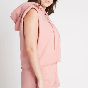 Clearance Aje ATHLETICA Cropped Established Short Sleeve Hoodie 402 Rose Quartz
