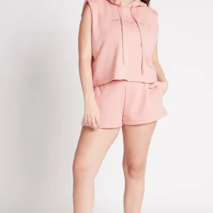 Clearance Aje ATHLETICA Cropped Established Short Sleeve Hoodie 402 Rose Quartz