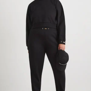 Discount Aje ATHLETICA Cropped Fleece Funnel Neck Jumper 408 Black