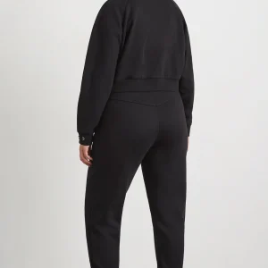 Discount Aje ATHLETICA Cropped Fleece Funnel Neck Jumper 408 Black