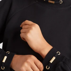Discount Aje ATHLETICA Cropped Fleece Funnel Neck Jumper 408 Black