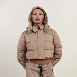 Fashion Aje ATHLETICA Cropped Hooded Puffer Jacket 764 Dune