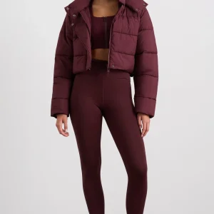 Store Aje ATHLETICA Cropped Hooded Puffer Jacket 764 Burgundy