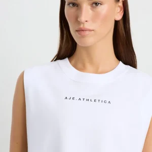 New Aje ATHLETICA Cropped Jersey Tank 147 White