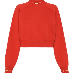 New Aje ATHLETICA Cropped Knit Funnel Neck Jumper 408 Garnet Red