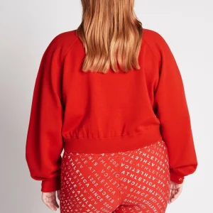 New Aje ATHLETICA Cropped Knit Funnel Neck Jumper 408 Garnet Red