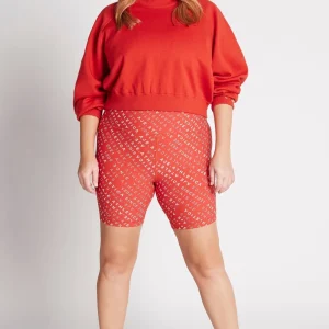 New Aje ATHLETICA Cropped Knit Funnel Neck Jumper 408 Garnet Red