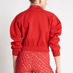 New Aje ATHLETICA Cropped Knit Funnel Neck Jumper 408 Garnet Red