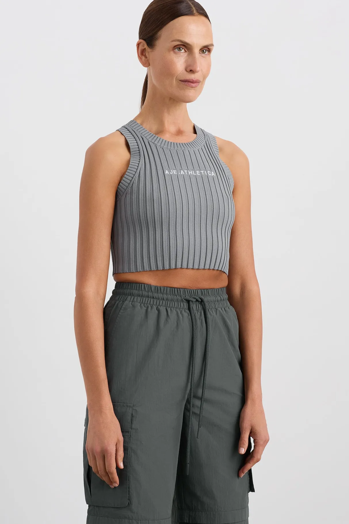 cropped_knitted_logo_tank__0-3.webp Clearance Aje ATHLETICA Cropped Knitted Logo Tank 135 Slate Surge