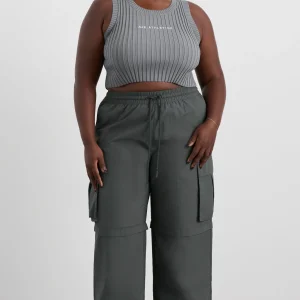 Clearance Aje ATHLETICA Cropped Knitted Logo Tank 135 Slate Surge