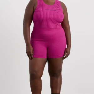 Shop Aje ATHLETICA Cropped Knitted Logo Tank 135 Power Pink