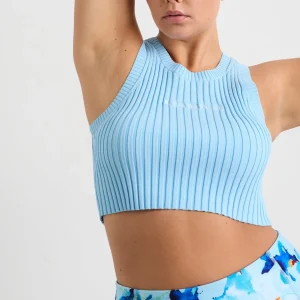 Fashion Aje ATHLETICA Cropped Knitted Logo Tank 135 Ice Blue