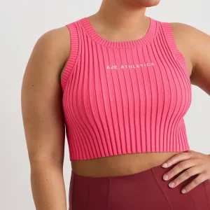 Flash Sale Aje ATHLETICA Cropped Knitted Logo Tank 135 Rouge Pink